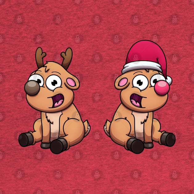 Cute Baby Christmas Reindeers by TheMaskedTooner